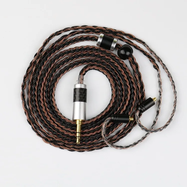 

1.2 meters OCC Sliver plated 16 core sbraided earphone cable use for MMCX A2DC IM IE80 0.78 dual pin