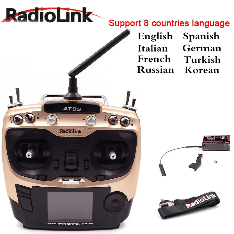 orange left throttle Для радиоуправляемого квадрокоптера вертолета Radiolink AT9S 2,4G 9CH система передатчик с R9DS приемник AT9 дистанционное управление многоязычный - Цвет: orange left throttle