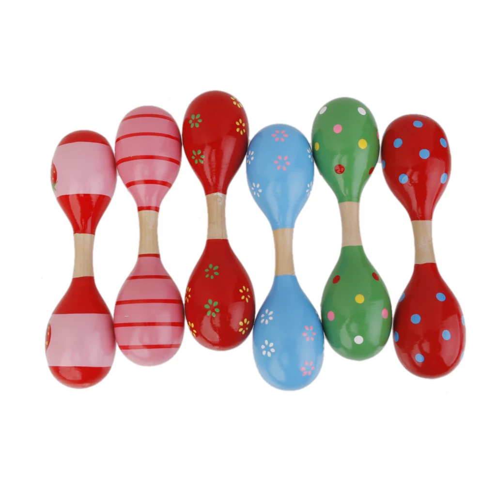Radom 1x Wooden Maraca Wood Rattle Musical Party Baby Shaker Toys 22.5cm