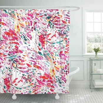 

Colorful Pattern Watercolor Abstract Simple Purple Artistic Authentic Aztec Shower Curtain Waterproof Polyester Fabric 60 x 72 i