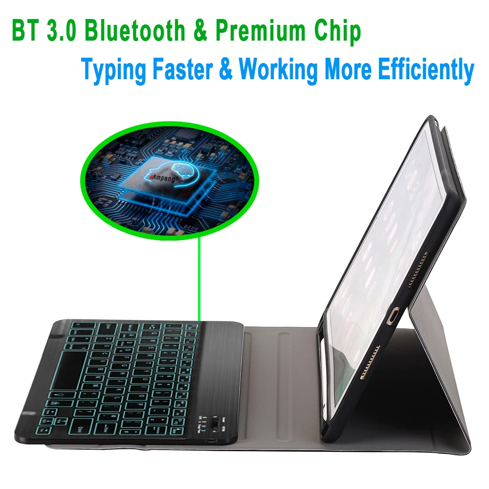 7 Colors Backlit Keyboard Case For Apple iPad 10.2 2019 7 7th Gen Generation A2200 A2198 A2232 Case