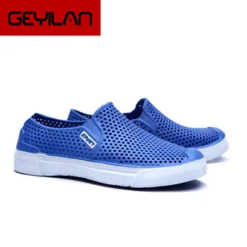 

Coslony 2020 Real Mens Leather Sandal Men's Cave Shoes Double Color Garden High Quality Breathable Clogs Lightweight 4 Colours