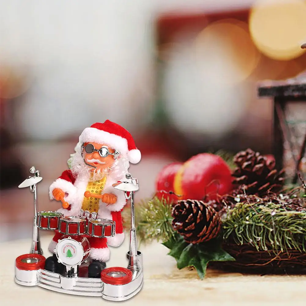 Электрический музыкальный Санта-Клаус, кукла Санта-Клаус, играющий на электронном пианино, украшение для Рождественского украшения - Цвет: Drumming
