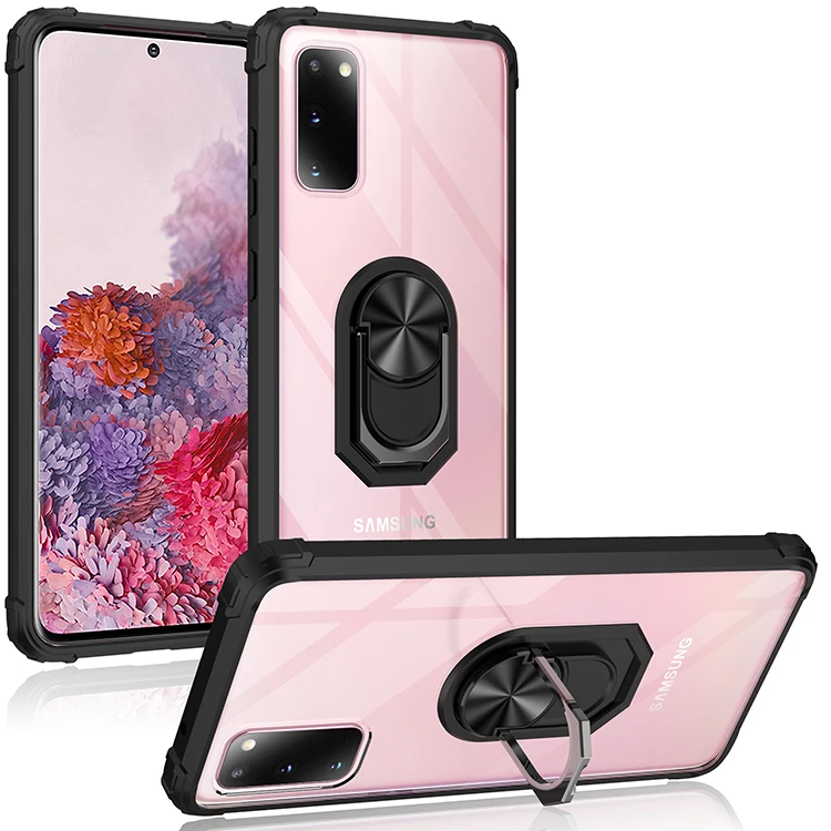 shockproof anti-drop Acrylic With ring stand Transparent Matte Phone Case For Samsung Galaxy Note 20 S20 Plus Ultra Cover | Мобильные