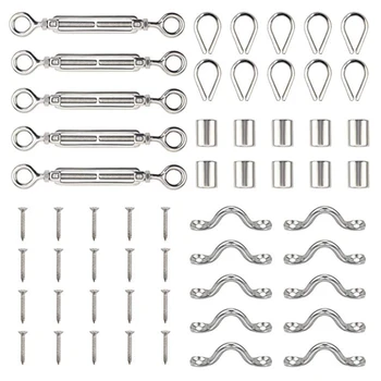 

5 Pack Cable Railing Kit Stainless Steel Cable Railing Kits for 1/8 Inch Cable Diy Balustrade Kit