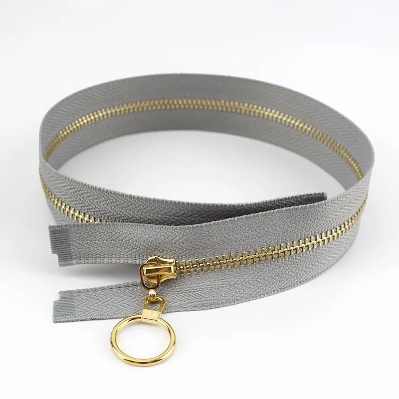Серый Meetee 2/5 шт 40 см-70 см 3# металлическая молния с открытым с золотыми зубьями, застежка-молния для шитья одежды аксессуары DIY сумки куртка Материал ZA045 - Цвет: Серый