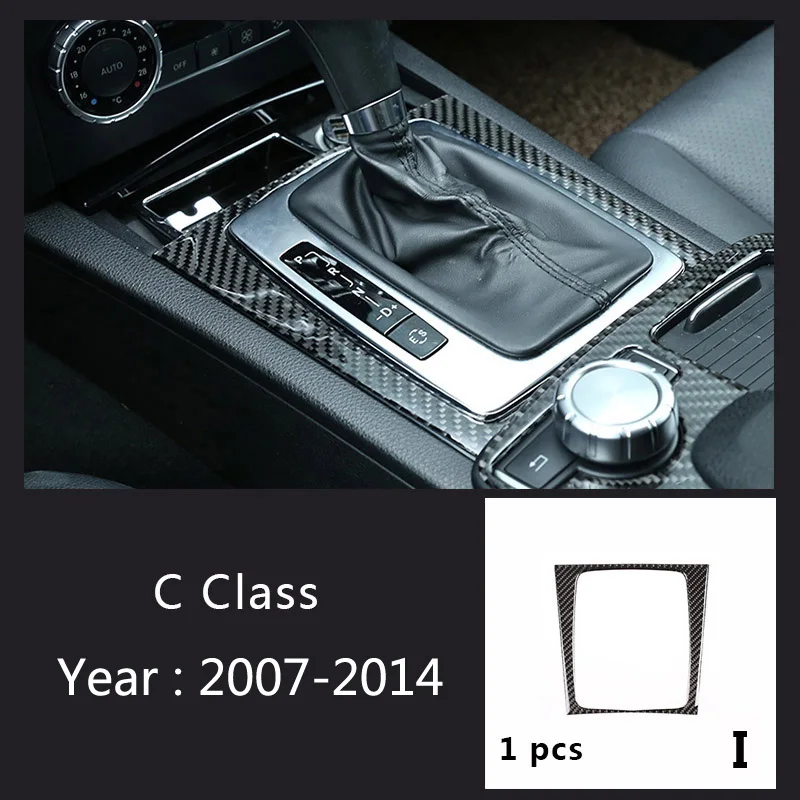 Углеродное волокно для Mercedes Benz C Class W204 автомобильный внутренний механизм переключения передач кондиционер CD панель светильник для чтения накладка наклейки для автомобиля - Название цвета: I Type