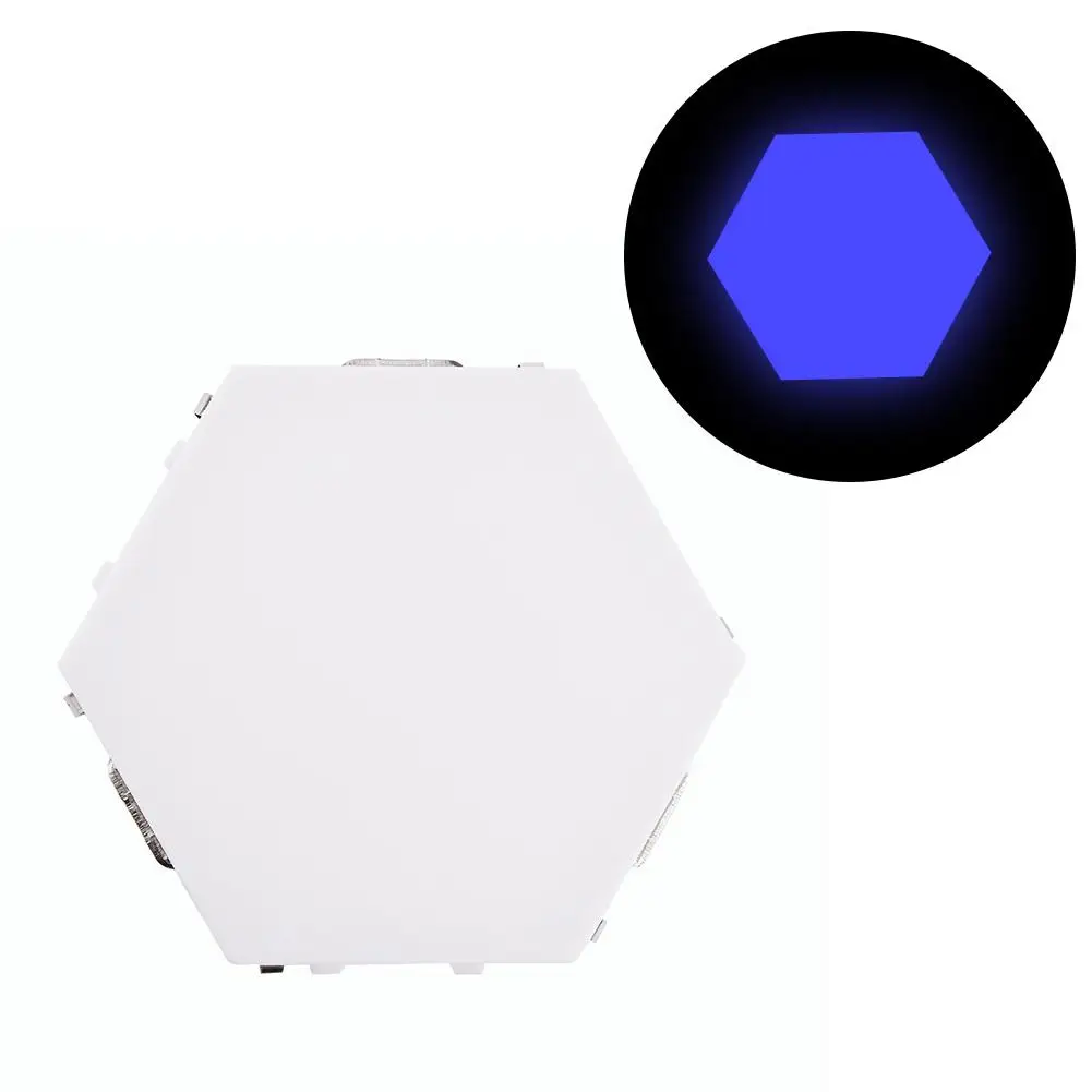 Blue 1pcs RGB Квантовая лампа, светодиодные сенсорные настенные лампы, магнитный шестигранный модульный сенсорный Ночной светильник, креативный декоративный светильник Diy ing - Цвет абажура: Blue 1pcs