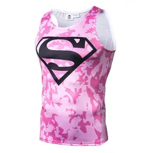 Лето Wish стиль Мстители герой Розовый камуфляж Супермен 3D печатных персонализированные и творческие жилет без рукавов Мужская мода