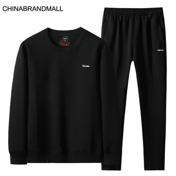 

Autumn Men Plus Fat Plus Size Leisure Round Neck Long Sleeve Sweater Suit Male Fat Man Sports Suit