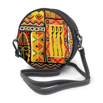 

2020 Summer Women's Fashion Small round Bag African Elements Shoulder Bag Messenger Crossbody Bag Phone Coin Purse