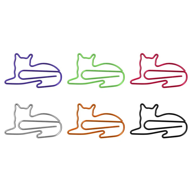 Скрепки для кошек, 100 шт., подарки для кошек, для любителей кошек, офисные принадлежности для кошек, для учителя, офисные подарки для кошек, для влюбленных
