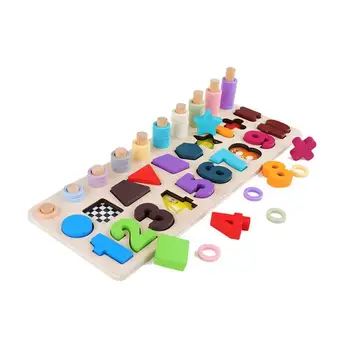 

3-in-1 Montessori Wooden Baby Color Geometric Shape Match Board Game for Kid Infant Educational Toy