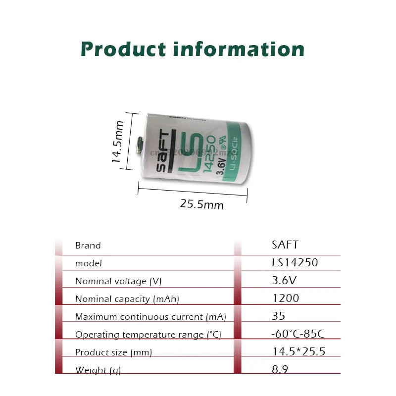 10 шт. новое оригинальное Saft LS14250 1/2AA 3,6 V PLC оборудование для промышленной автоматизации станок с ЧПУ литиевая батарея