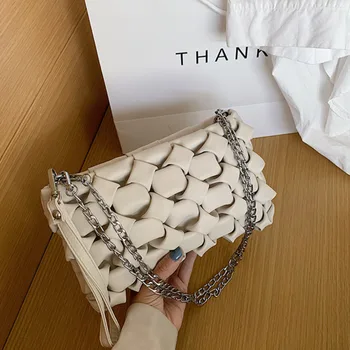 

Female Fashion Pu Leather Crossbody Bags For Women 2020 Chains Shoulder Messenger Bag Ladies Hand Sling Luxury Handbags Designer