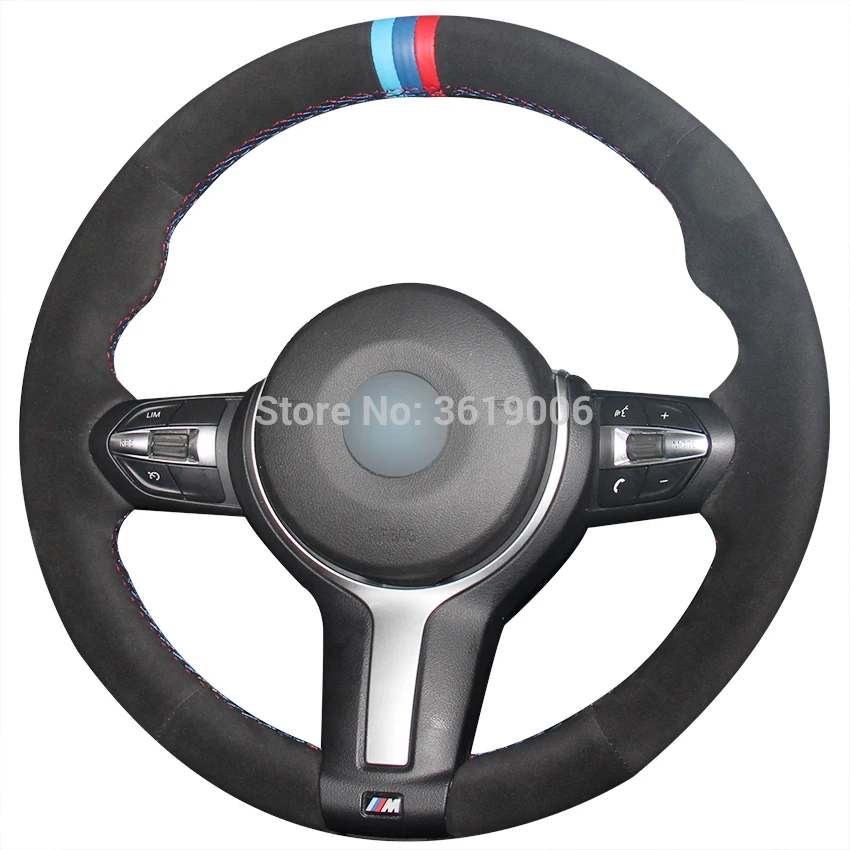 Для BMW F33 428i 2015 F30 320d 328i 330i 2016 M3 M4 2014-2016 прошитая вручную Нескользящая черная замша
