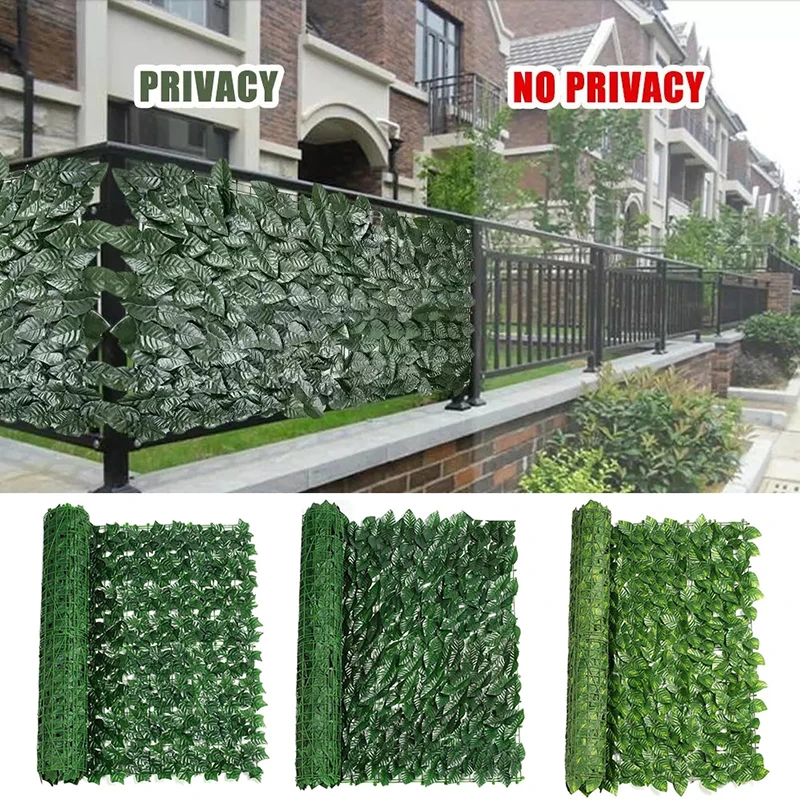 Artificial Green Leaf Fence Net Artificial Hedges Fence Faux Ivy Vine Leaf Decoration For Outdoor Garden