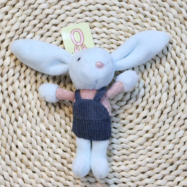 Korea Cute Long-eared Rabbit Keychain Plush Bunny Car Student Backpack Pendant Stuffed Soft Doll Bag Decoration Gift 4
