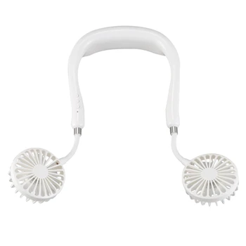 

Hot Personal Mini Neck Double Fans USB Wearable Rechargeable Portable Neckband Fan 3 Speed Adjustable for Home Office Sports