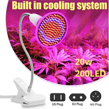 

20W LED Plant Grow Light Lamps with Stand Clip Built-in Cooling System Grow Light for Indoor Plant Seedlings Flower Greenhouse