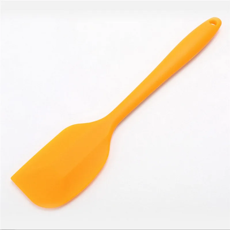 Абсолютно стиль силиконовый торт крем шпатель смешивающая скребковая щетка ложка кухонный инструмент для выпечки - Цвет: Оранжевый