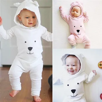 

Cute Baby Boy Girl Long Sleeve Hooded Cartoon Romper Jumpsuit Outfits Clothes