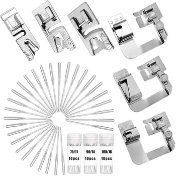 

LMDZ Hem Sewing Machine Presser Foot Kit Narrow Rolled Sewing Machine Needles Suitable for Household Multi-Function Accessories