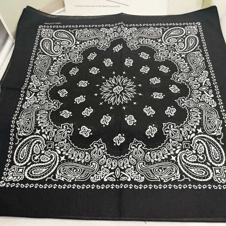 New Fashion Hip Hop 100% Cotton Bandana Square Scarf 55cm*55cm Black Red Paisley Headband Printed For Women/Men/Boys/Girls - Image 18