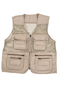 

mens utility multi pockets hunting fishing shooting hiking vest waistcoat-4XL,beige