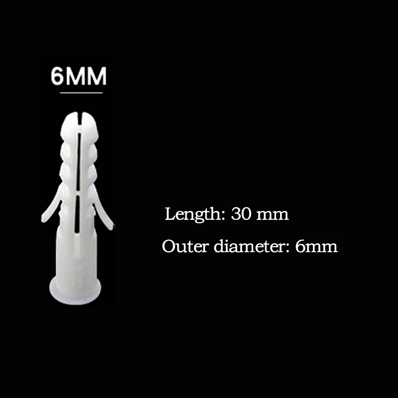 Anchors  5-14mm Screws M5-M14 Rubber Expansion Pipe Flat Round Head Self-Tapping Screw Nylon Tube Wall Wood Hardware Tool