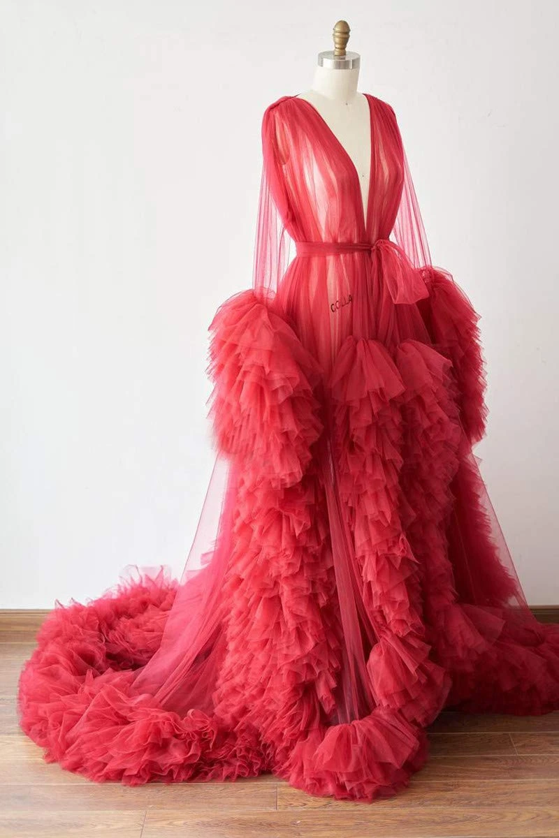 Maternity dress robe women photography dress ladies dressing gown sheer long robe fluffy maternity robe for photo shoot bathrobe