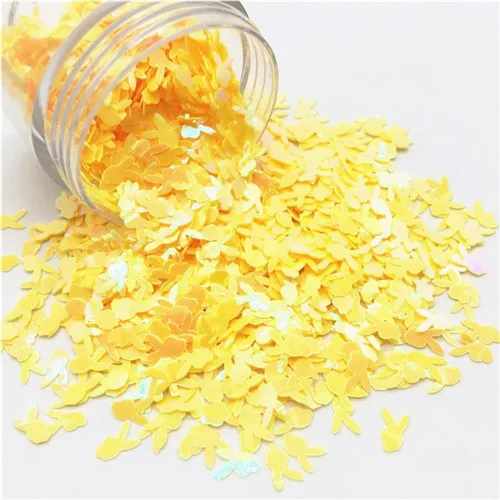 AB yellow 5 мм Кролик Форма ПВХ свободные блестки пайетки для дизайна ногтей маникюр ремесла DIY шитье свадебные конфетти украшения 10 г - Цвет: AB yellow