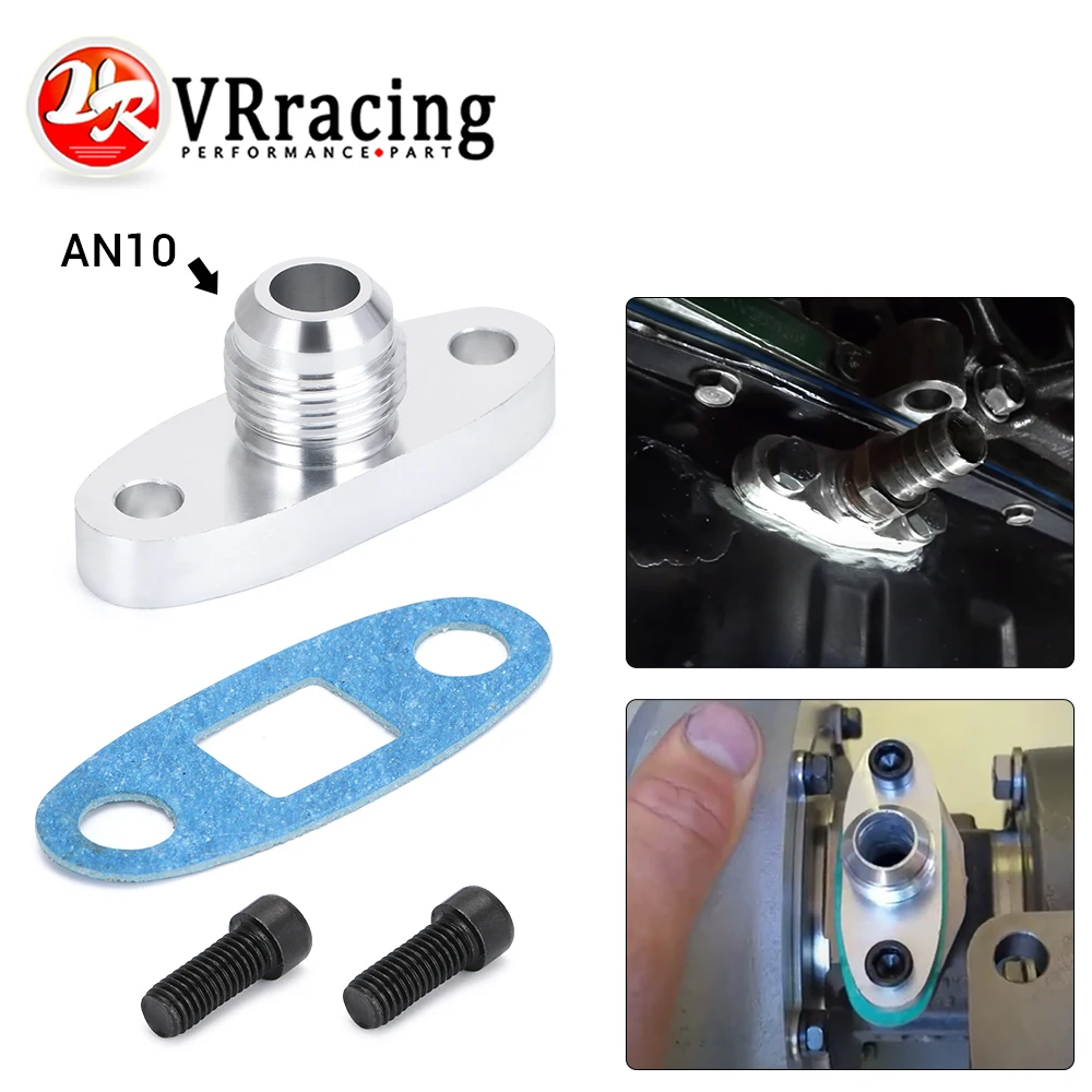 VR RACING-для слив масла из турбины фланец 10AN GT40 GT42 GT45 GT47 GT55 T3/T4 T3 T4 ODF-01 Серебряный VR-OFG33