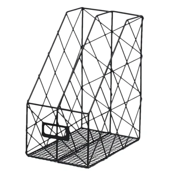 

Simple Metal File Storage Rack Office Supplies Display Rack Desktop Grid Book Magazine Storage Box Shelf Block Anti Skid Frame
