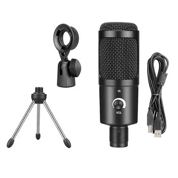 Billig Schreibtisch Professional USB Kondensator Aufnahme Singen Mikrofon Studio Dynamische Ausrüstung Für Telefon Computer PC Live-Stream & YouTube