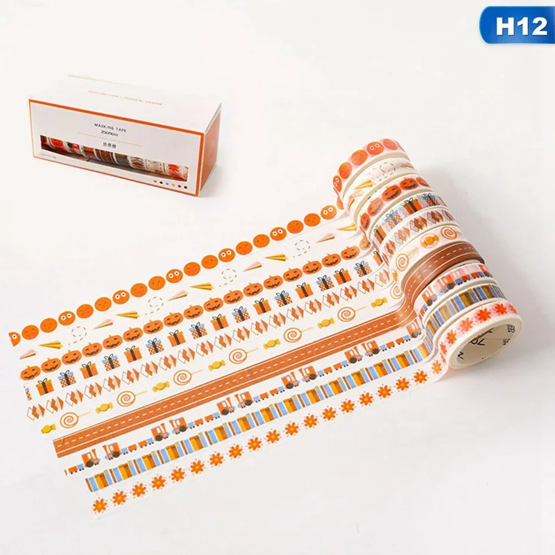 12 10Pcs/Set Cute Journal Washi Tape Set Kawaii Masking Tapes For Kids DIY Decorative Diary Scrapbooking Photo Ablums - Цвет: 12