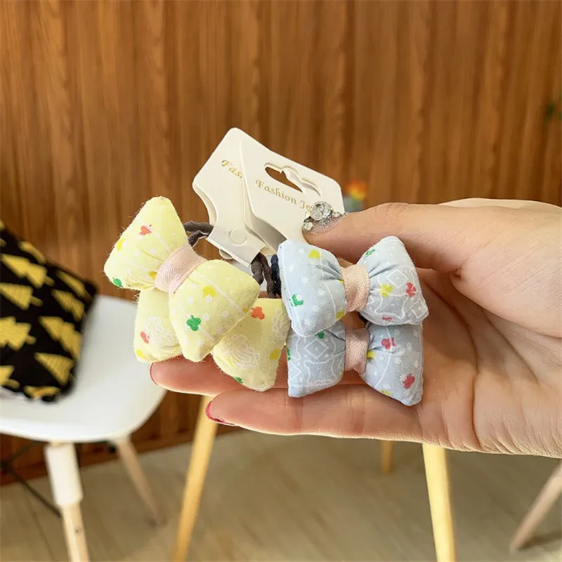 5 компл./лот девочек ткань набивки хлопок BB зажим для Карамельный цвет с цветочным узором и бантом, женские аксессуары для волос милый корейский стиль заколки Головные уборы