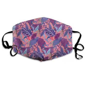 

Pink Tropical Exoticism Washable Reusable Mask, Cotton Anti Dust Half Face Mouth Mask For Kids Teens Men Women With Adjustable