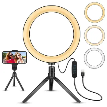 

10 Inch Led Ring Tripod Bracketet Anchor Mobile Phone Live Ring Fill Light Selfie Led Ring Flash Fill Light Stand