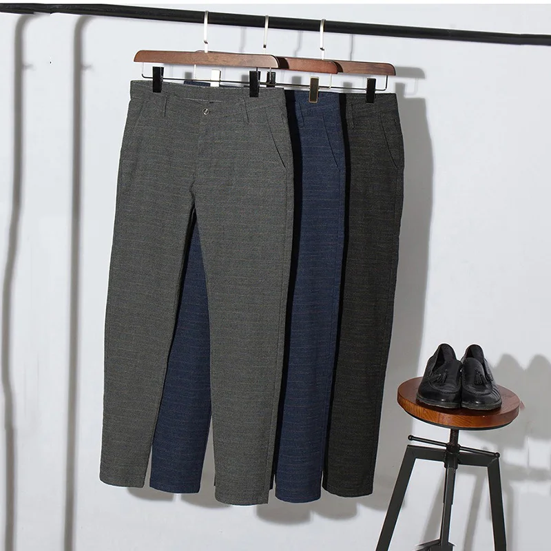 Acheter HCXY 2019 Mode Haute Qualité Hommes Pantalon Printemps Automne Hommes Pantalon Pantalon Mâle Classique D affaires Décontractée Pantalons Pleine longueur