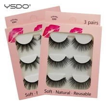 YSDO 3 pairs mink eyelashes natural long 3d mink lashes cruelty free lashes extension eyelashes maquiagem false eyelashes cilios