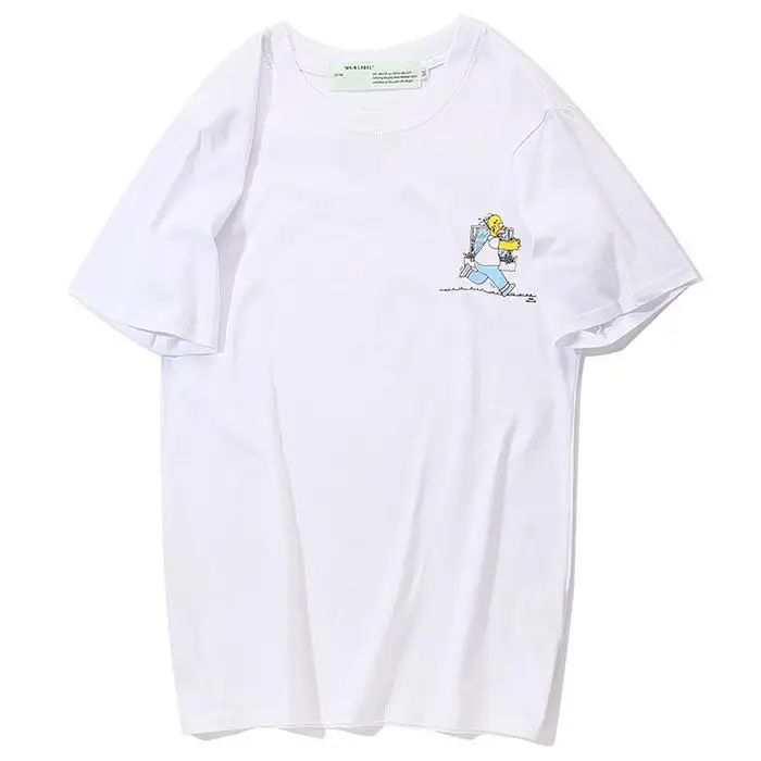 

Simpson Cartoon Anime Off-White OW Men Women Unisex Couple Lovers sweetheart models Cotton Round neck Short sleeve T-shirt