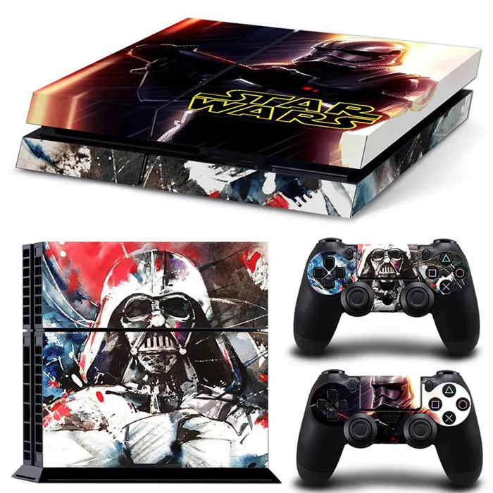 Disney Star Wars Darth Vader Sticker Cover Wrap Protector Skin For PlayStation 4 Console & 2PCS Controller Skin Decal For PS4 