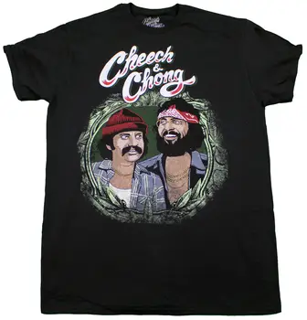

CHEECH AND CHONG IN THE GREEN T-SHIRT BLACK MENS ADULT RETRO STONER TEE