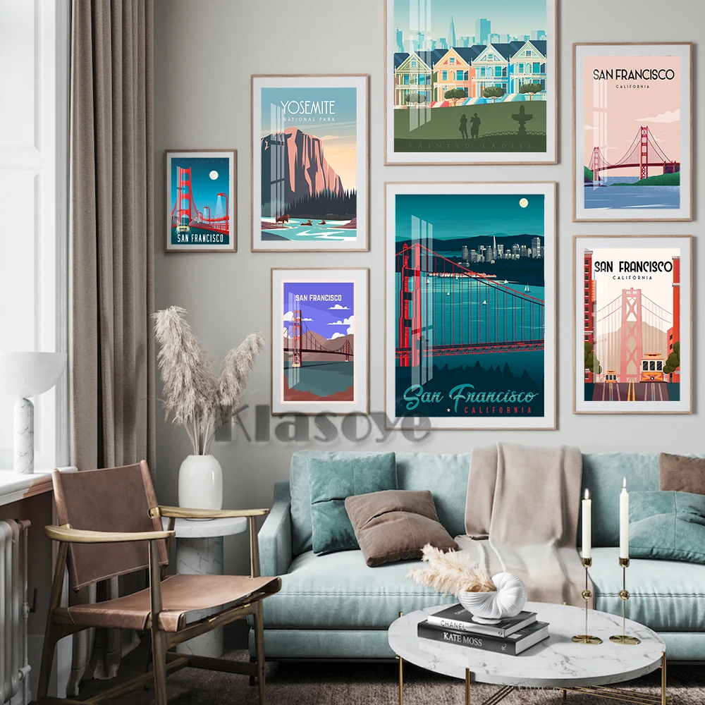 

World City Landscape Travel Map Poster Rio Ireland Romania Canvas Painting Rome San Francisco Prints Art Wall Picture Home Decor