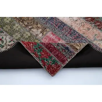 

170x238 Cm Red Handmade Modern Patchwork Rug-6x8 Ft