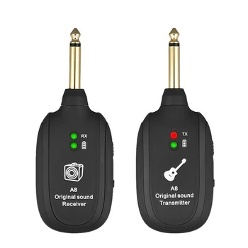

Hot Selling Guitar Wireless Transmitter Receiver with Built-in Rechargeable Battery for Musical Instrument