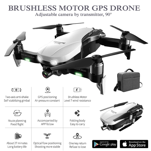 $137.99  Drone with HD Camera 2K Two-Axis Anti-Shake RC Quadcopter WiFi FPV Drone Profissional Quadrocopter