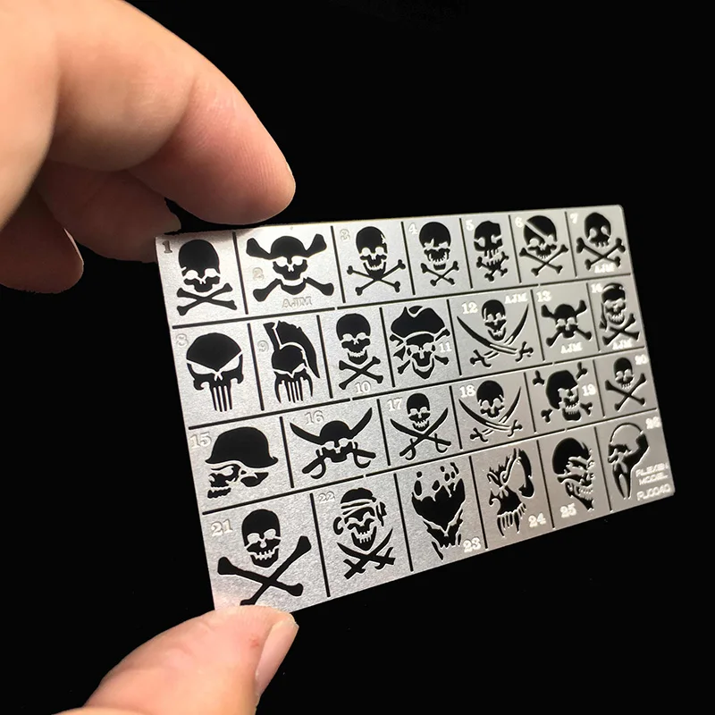 Hobby Model Craft Tool Spraying Auxiliary Ruler Pirate flag skull Sprayed panels Leakage spray mold For 1/35 Model