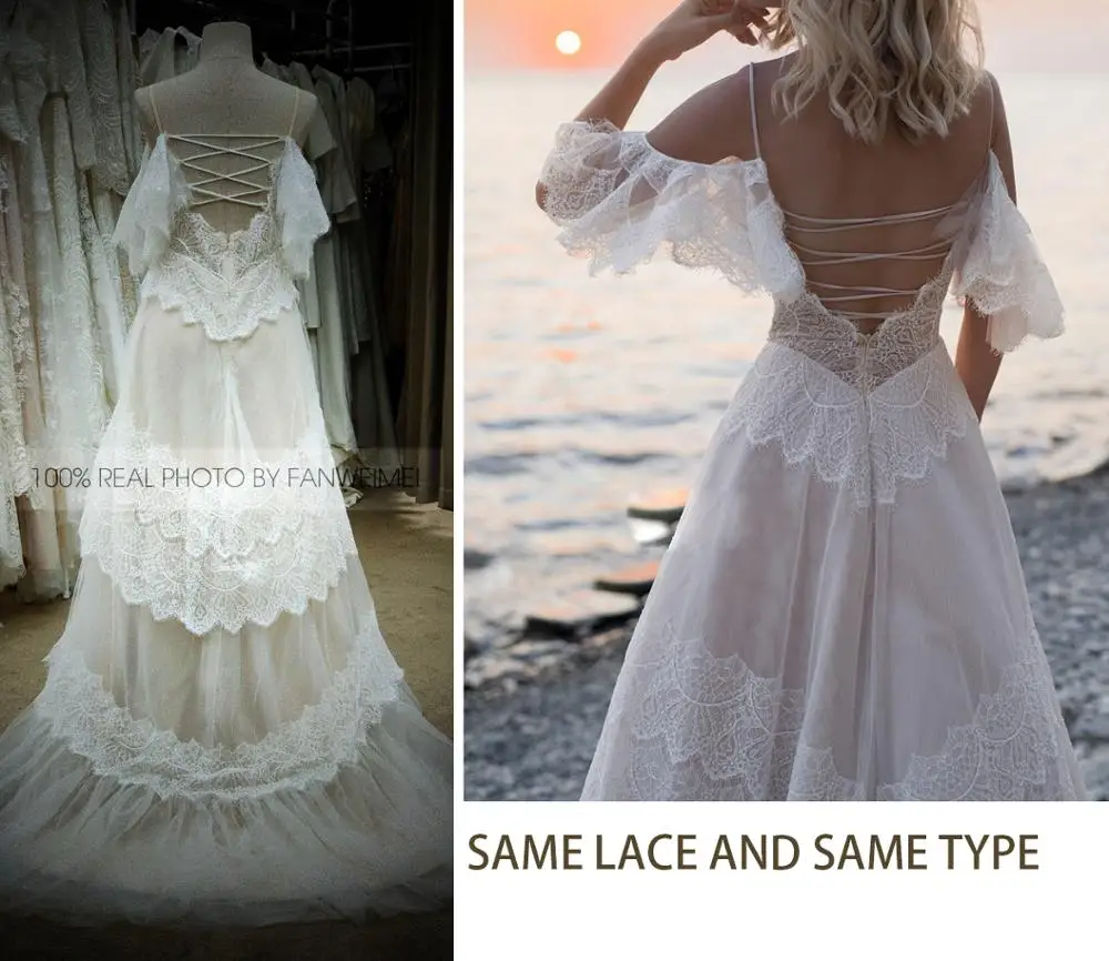 Богемные пляжные свадебные платья на бретелях спагетти в стиле бохо телесного